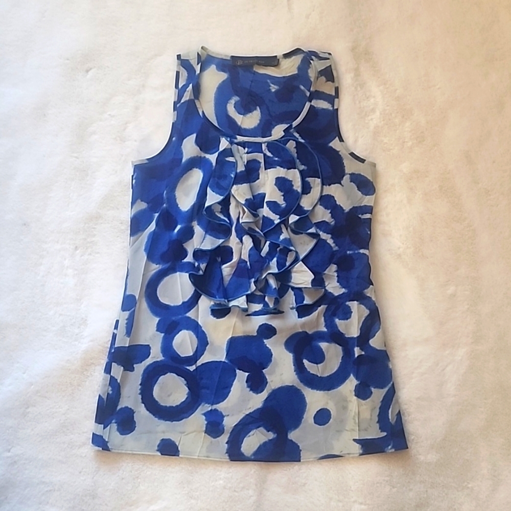 Ruffle silk tank